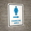 Womens Changing Area Right Arrow with Icon Portrait - Wall Sign