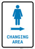 Womens Changing Area Right Arrow with Icon Portrait - Wall Sign