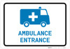 Ambulance Entrance with Icon Landscape v2 - Wall Sign
