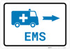 EMS Medical Van Right Arrow with Icon Landscape v2 - Wall Sign
