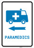 Paramedics Left Arrow with Icon Portrait v2 - Wall Sign