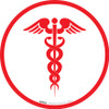 Caduceus White - Floor Sign