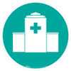 Hospital Building Colored - Floor Sign Hospital Building Colored - Floor Sign