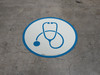 Stethoscope White - Floor Sign