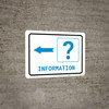 Information Left Arrow with Question Mark Landscape v2 - Wall Sign