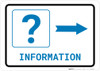 Information Right Arrow with Question Mark Landscape v2 - Wall Sign