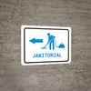 Janitorial Left Arrow with Icon Landscape v2 - Wall Sign
