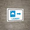 Laundry Right Arrow with Icon Landscape v2 - Wall Sign