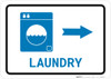 Laundry Right Arrow with Icon Landscape v2 - Wall Sign
