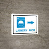 Laundry Room Right Arrow with Icon Landscape v2 - Wall Sign