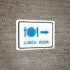 Lunch Room Right Arrow with Icon Landscape v2 - Wall Sign