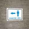 Mens Changing Area Left Arrow with Icon Landscape v2 - Wall Sign Mens Changing Area Left Arrow with Icon Landscape v2 - Wall Sign
