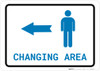 Mens Changing Area Left Arrow with Icon Landscape v2 - Wall Sign Mens Changing Area Left Arrow with Icon Landscape v2 - Wall Sign