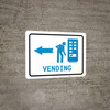 Vending Machine Left Arrow with Icon Landscape v2 - Wall Sign