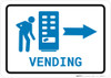 Vending Machine Right Arrow with Icon Landscape v2 - Wall Sign