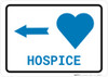 Hospice Left Arrow with Icon Landscape v2 - Wall Sign