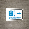 Immunization Right Arrow with Icon Landscape v2 - Wall Sign