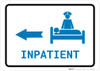 Inpatient Left Arrow with Icon Landscape v2 - Wall Sign