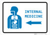 Internal Medicine Left Arrow with Icon Landscape v2 - Wall Sign Internal Medicine Left Arrow with Icon Landscape v2 - Wall Sign