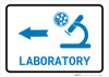 Laboratory Left Arrow with Icon Landscape v2 - Wall Sign Laboratory Left Arrow with Icon Landscape v2 - Wall Sign