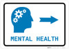 Mental Health Right Arrow with Icon Landscape v2 - Wall Sign