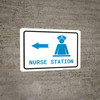 Nurse Station Left Arrow with Icon Landscape v2 - Wall Sign