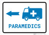 Paramedics Left Arrow with Icon Landscape v2 - Wall Sign