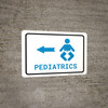Pediatrics Left Arrow with Icon Landscape v2 - Wall Sign