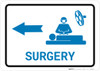 Surgery Left Arrow with Icon Landscape v2 - Wall Sign