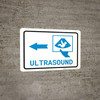 Ultrasound Left Arrow with Icon Landscape v2 - Wall Sign