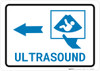 Ultrasound Left Arrow with Icon Landscape v2 - Wall Sign