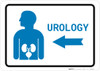 Urology Left Arrow with Icon Landscape v2 - Wall Sign