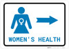 Women's Health Right Arrow with Icon Landscape v2 - Wall Sign