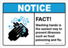 Notice: FACT Washing Hands Prevents Illness ANSI Landscape - Wall Sign