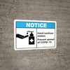 Notice: Hand Sanitizer Station Prevent COVID-19 ANSI Landscape - Wall Sign Notice: Hand Sanitizer Station Prevent COVID-19 ANSI Landscape - Wall Sign