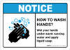 Notice: How to Wash Hands ANSI Landscape - Wall Sign