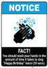Notice: FACT Wash Hands Sing Happy Birthday ANSI Portrait - Wall Sign