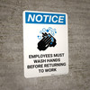 Notice: Employees Must Wash Hands Before Returning to Work ANSI Portrait - Wall Sign Notice: Employees Must Wash Hands Before Returning to Work ANSI Portrait - Wall Sign