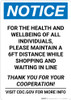 Notice: For Health and Wellbeing Maintain 6FT Distance ANSI Portrait - Wall Sign