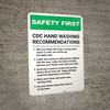 Safety First: CDC Hand Washing Recommendations Portrait - Wall Sign Safety First: CDC Hand Washing Recommendations Portrait - Wall Sign