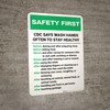 Safety First: CDC Wash Hands Often Portrait - Wall Sign Safety First: CDC Wash Hands Often Portrait - Wall Sign