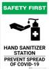Safety First: Hand Sanitizer Station COVID-19 Portrait - Wall Sign Safety First: Hand Sanitizer Station COVID-19 Portrait - Wall Sign