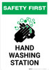 Safety First: Hand Washing Station Portrait - Wall Sign