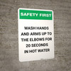 Safety First: Wash Hands Safety Portrait - Wall Sign