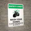 Safety First: Wash Your Hands to Avoid COVID-19 Portrait - Wall Sign