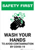 Safety First: Wash Your Hands to Avoid COVID-19 Portrait - Wall Sign
