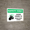 Safety First: Avoid COVID-19 Wash Your Hands Landscape - Wall Sign