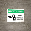Safety First: Hand Sanitizer Station Landscape - Wall Sign