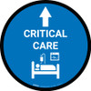 Critical Care Straight Ahead Arrow with Icon Circular - Floor Sign Critical Care Straight Ahead Arrow with Icon Circular - Floor Sign
