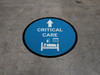Critical Care Straight Ahead Arrow with Icon Circular - Floor Sign Critical Care Straight Ahead Arrow with Icon Circular - Floor Sign